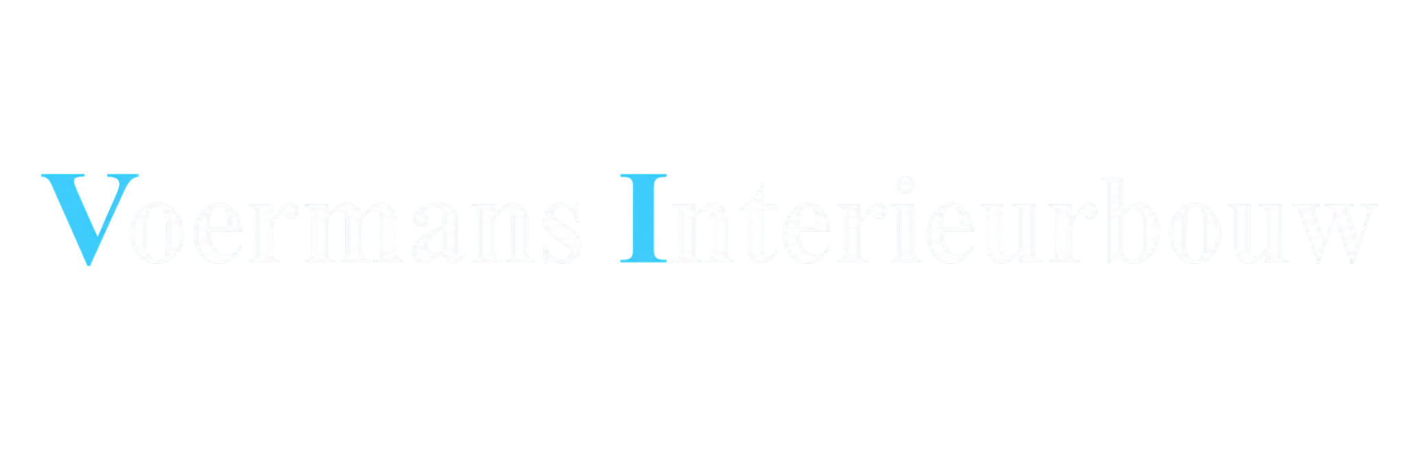 Logo van Voermans Interieurbouw met blauwe V en donkere achtergrond